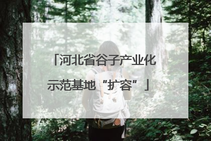 河北省谷子产业化示范基地“扩容”