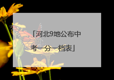 河北9地公布中考一分一档表