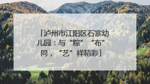 泸州市江阳区石寨幼儿园：与“粽”“布”同，“艺”样精彩