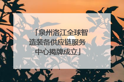 泉州洛江全球智造装备供应链服务中心揭牌成立