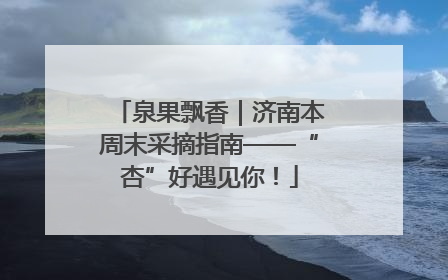泉果飘香｜济南本周末采摘指南——“杏”好遇见你！