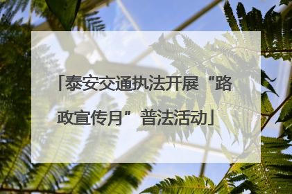 泰安交通执法开展“路政宣传月”普法活动