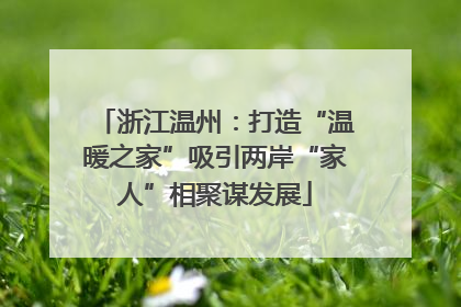 浙江温州：打造“温暖之家”吸引两岸“家人”相聚谋发展