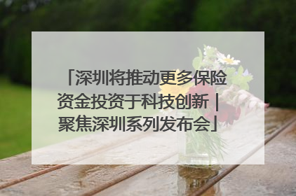 深圳将推动更多保险资金投资于科技创新｜聚焦深圳系列发布会