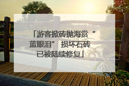 游客掀砖抛海赏“蓝眼泪” 损坏石砖已被陆续修复