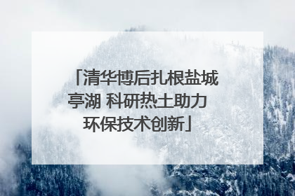 清华博后扎根盐城亭湖 科研热土助力环保技术创新