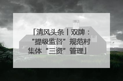 清风头条丨双牌：“提级监督”规范村集体“三资”管理