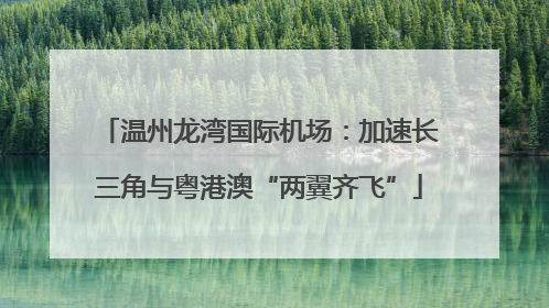 温州龙湾国际机场：加速长三角与粤港澳“两翼齐飞”