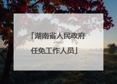 湖南省人民政府任免工作人员