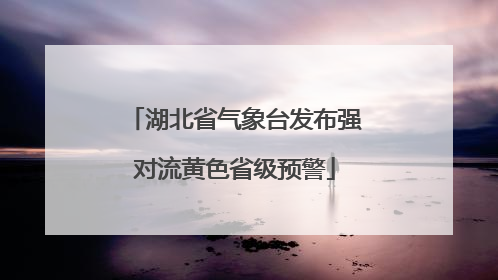 湖北省气象台发布强对流黄色省级预警
