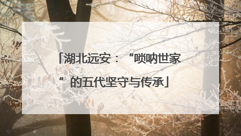 湖北远安：“唢呐世家”的五代坚守与传承