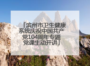滨州市卫生健康系统庆祝中国共产党104周年专题党课生动开讲
