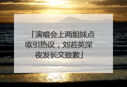 演唱会上两姐妹点歌引热议，刘若英深夜发长文致歉