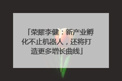 荣耀李健：新产业孵化不止机器人，还将打造更多增长曲线
