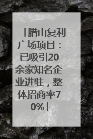 腊山复利广场项目：已吸引20余家知名企业进驻，整体招商率70%