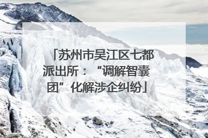 苏州市吴江区七都派出所：“调解智囊团”化解涉企纠纷