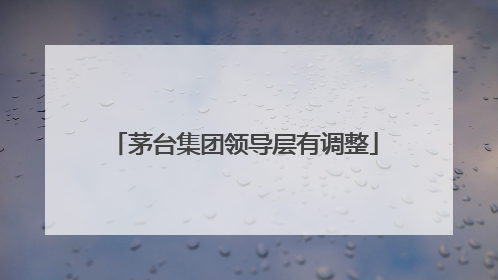 茅台集团领导层有调整
