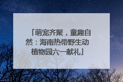 萌宠齐聚，童趣自然：海南热带野生动植物园六一献礼