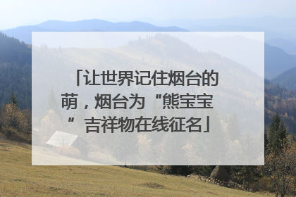 让世界记住烟台的萌，烟台为“熊宝宝”吉祥物在线征名