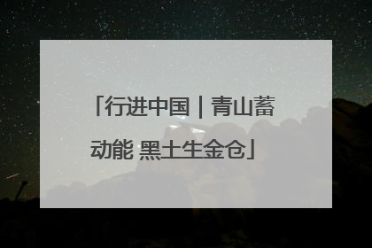 行进中国｜青山蓄动能 黑土生金仓