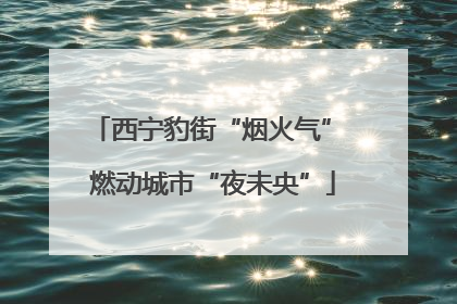 西宁豹街“烟火气” 燃动城市“夜未央”