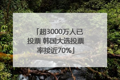 超3000万人已投票 韩国大选投票率接近70%