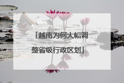越南为何大幅调整省级行政区划