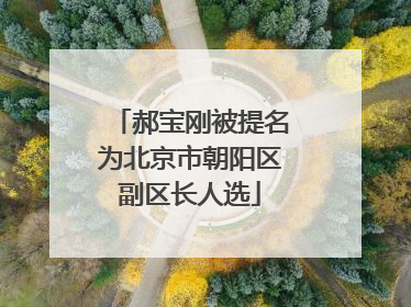 郝宝刚被提名为北京市朝阳区副区长人选