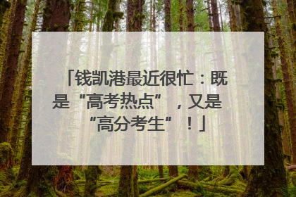 钱凯港最近很忙：既是“高考热点”，又是“高分考生”！