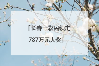 长春一彩民领走787万元大奖