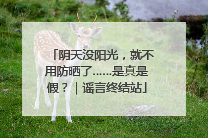 阴天没阳光，就不用防晒了……是真是假？｜谣言终结站