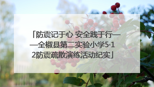 防震记于心 安全践于行——全椒县第二实验小学5·12防震疏散演练活动纪实
