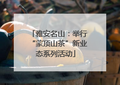 雅安名山：举行“蒙顶山茶”新业态系列活动