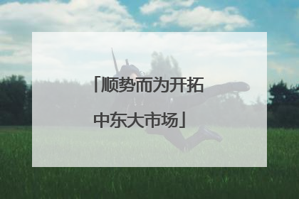 顺势而为开拓中东大市场