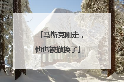 马斯克刚走，他也被撤换了