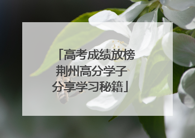 高考成绩放榜 荆州高分学子分享学习秘籍