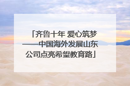 齐鲁十年 爱心筑梦——中国海外发展山东公司点亮希望教育路