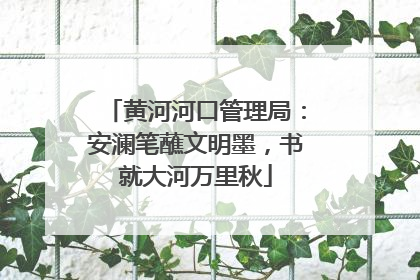黄河河口管理局：安澜笔蘸文明墨，书就大河万里秋
