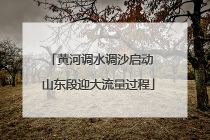 黄河调水调沙启动 山东段迎大流量过程