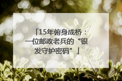 15年俯身成桥：一位邮政老兵的“银发守护密码”