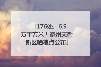 176处、6.9万平方米！德州天衢新区晒粮点公布
