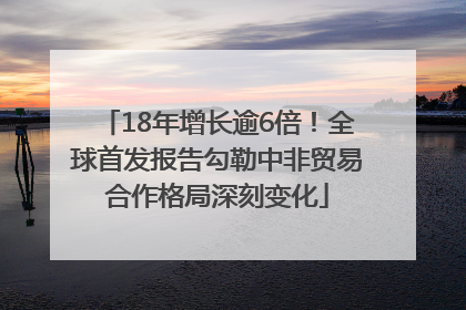 18年增长逾6倍！全球首发报告勾勒中非贸易合作格局深刻变化