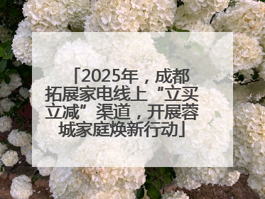 2025年，成都拓展家电线上“立买立减”渠道，开展蓉城家庭焕新行动