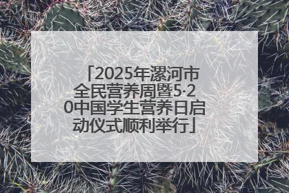 2025年漯河市全民营养周暨5·20中国学生营养日启动仪式顺利举行