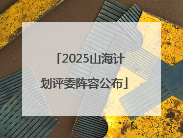 2025山海计划评委阵容公布