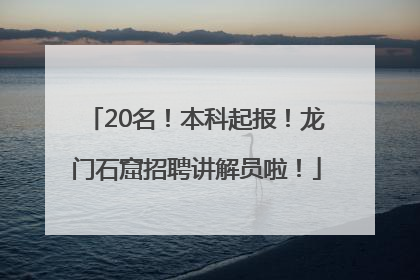 20名！本科起报！龙门石窟招聘讲解员啦！