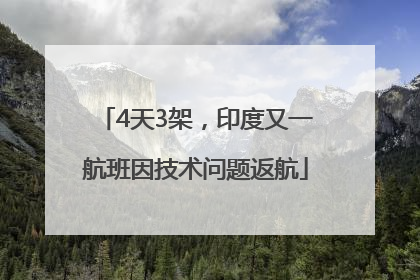 4天3架，印度又一航班因技术问题返航