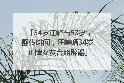 54岁汪峰与53岁宁静传绯闻，汪峰晒34岁正牌女友合照辟谣