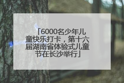 6000名少年儿童快乐打卡，第十六届湖南省体验式儿童节在长沙举行